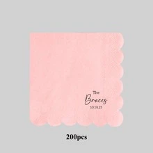 20-500pcs Custom Cocktail Napkins, 9 Designs Of Personalized Monogram Napkins, Disposable Beverage/Dessert Napkins For Wedding Table Decorations, Anniversary And Wedding - Multicolor - View 24