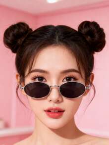 Gafas con marco de metal retro, gafas de moda versátiles, gafas con montura pequeña personalizadas para mujeres, accesorio para el atuendo diario de las mujeres