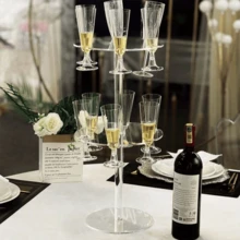 1 Set Acrylic 2-Tier/3-Tier Champagne Tower Display Stand, Thick Transparent Champagne Glass Holder Suitable For Wedding, Party, Celebration