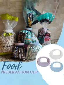 1 pieza Clips de sellado de alimentos, Clips reutilizables a prueba de humedad para alimentos, Clips portátiles de sellado de bolsas de alimentos, Multifunción, Adecuado para sellado de cocina, patatas fritas, cereales y pan. - Multicolor - Ver 3