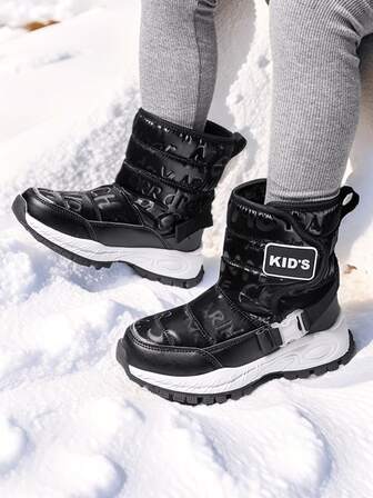 男童冬季雪地靴，保暖防滑，适合冬季青少年