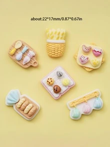 10/20/30/50 片随机混合逼真树脂闪亮透明蛋糕片 - 适用于 DIY 手机壳、发夹、珠宝制作、镂空木屐装饰等 - 可与奶油胶一起使用进行工艺创作，非常适合万圣节、圣诞节礼物 - 模擬款 - 查看 24