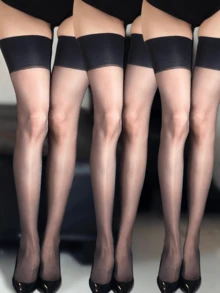 1 đôi/2 đôi/3 đôi tất dài đến đùi thời trang gợi cảm, co giãn cao, trong suốt, phản quang, miệng rộng, thoải mái và ấm áp cho mùa xuân, hè, thu và đông. - Nhiều màu - Xem 23