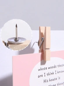 创意木质夹子、照片夹、图钉、多用途图钉，适用于软木板、公告板、办公室和教室装饰