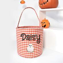1pc Customized Halloween Candy Basket, Trick Or Treat Handheld Basket, Suitable For Halloween Candy Basket - Multicolor - View 13