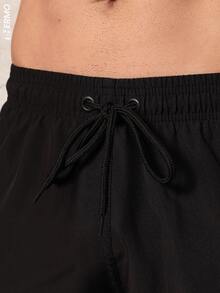 Shorts Spandex Gym Beach Pool Cross Bermuda Men's With Lycra - Black - View 5
