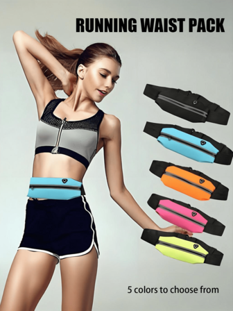 腰包，跑步腰包，便携式健身包，水壶自行车手机包，防水美观，纯色户外运动腰包，大容量，登山跑步腰包，便携式防汗运动腰包，适合运动、健身、锻炼、旅行、度假，男女通用，旅行必备，耐用，适合跑步、徒步旅行