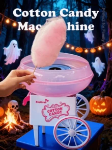 SCISHARE 500W Máquina de hacer algodón de azúcar con estilo retro, con palitos y cucharón, fácil de usar y limpiar, electrodoméstico perfecto para fiestas infantiles, Halloween, Navidad, cumpleaños, diversión familiar (Máquina de Candy Floss)