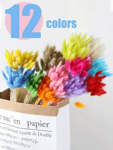 30/60 Pcs Pampas Dried Flowers, Dried Pampas Grass Feathers Decoration, Natural Dried Flowers, Reed Flower Stems Bundle, Natural Dried Pampas Grass Branches, Gorgeous Flowers, Fluffy Dried Plants, Vase Fillers, Decorate Home, Kitchen, Garden Party, Photoshoot, Flower Arrangement, Vase Decoration, Suitable For Kitchen, Home, Boho Decoration,Room Decor,Christmas,Christmas Decoration - Primary Color - View 2