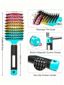 奢华美发梳套装 - 头皮按摩梳和卷发专用顺发梳，尼龙刷毛，干湿两用，男女通用沙龙造型工具，旅行必备，旅行必备，发型，美发，梳子，背梳，造型梳，卷发梳，边缘梳，发梳，梳发，梳子套装，梳发，卷发梳，顺发梳，女士专用梳子，头发，旅行，美发产品，美发工具，美发用品，理发师，理发师配件，理发店，美发设备