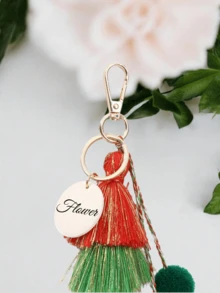 Personalized Tassel Cute Keychain, Bohemian Style, Hand-Woven Tassel Rainbow Bag Pendant, Wallet And Handbag Accessory, Chain Backpack Hanging Ornament, Car Hanging Pendant, Girl's Gift, School And Car Accessory, Christmas Gift