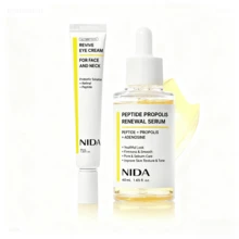 NIDA Peptide Propolis Renewal Serum+Revive Eye Cream For Face And Neck(1.35fl.Oz/40ml)-Wrinkles Fine Lines Aging Skin Daily Radiant Fine Lines, Cell Turnover, Radiant Skin, Moisture Retention - 杏色 - 查看 2