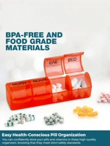 New 7-Day Rainbow Button Portable Travel Set Pill Box Storage Box, Convenient 7-Day 28-Grid Rainbow Pill Box, Daily Tablet Vitamin Storage PP Pill Box, Large Capacity Independent Partition Sealed Moisture-Proof Visible Medicine Storage Box.