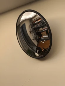 Zazumi 1 Piece Corner Mirror Artistic Decorative Round Wall Mirror - Full-Length Horizontal Wall-Mounted Mirror, Plastic Frame, No Power Required | Decorative Home Accessory, Portable Mirror, Suitable For Living Room, Bedroom, Hallway, Bathroom Wall Decoration, Selfie Mirror For Trying On Clothes, Room Decoration. - Multicolor - View 7