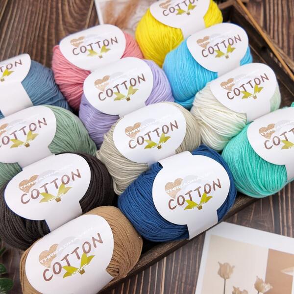 300g Hilo de algodón 100% - Hilo de algodón puro suave, de gran absorción de humedad y transpirable - Usado para tejer suéteres, chaquetas, bufandas, sombreros, mantas, manualidades DIY, artículos del hogar