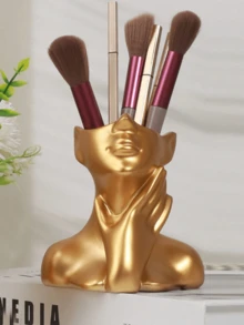1pc Minimalist Female Beauty Face Makeup Brush Holder Vase, Suitable For Home Decor, Bedroom, Office, Students, Storage, Wedding, House Decor, Jewelry Organizer, Party Decorations, Great Gift For Friends And Family,Makeup Bag,Travel Essential - Multicolor 1 - View 11