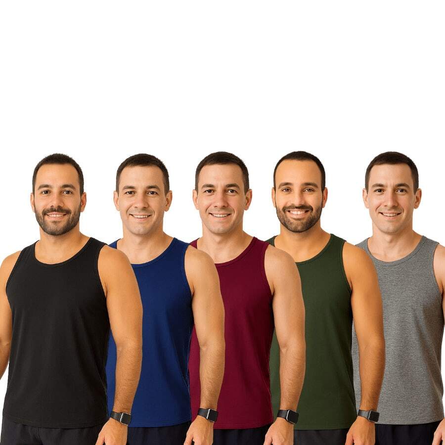 Kit Of 5 Men's Dry Fit Training Tank Tops - Nhiều màu - Xem 1