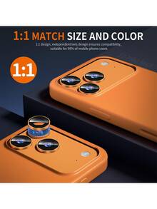 Yezodawee 3pcs Camera Lens Protector Compatible With Iphone 17 Pro Max/17 Pro, Metal Aluminum Alloy Tempered Glass Cover, Compatible With Phone Case - Starry Orange - Orange - View 4