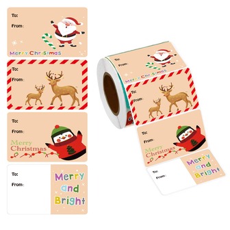 200pcs/Roll Christmas Gift Label Stickers, Writable Self-Adhesive Multi-Purpose Holiday Decoration Labels For Holiday Gift Packaging, Daily General Self-Adhesive Labels, Multi-Style,Christmas Decorations,Christmas ,Christmas Crafts