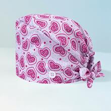 1 pezzo Cappellino da lavoro regolabile da donna con motivo a cuori e fiori, adatto per infermiere, chirurgia, taglia unica, assorbe il sudore, con fascia elastica, adatto per salone di bellezza, veterinaria, medico, infermiere, personale delle pulizie - Multicolore - Visualizzare 14