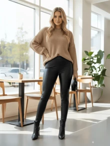 Women Leggings - 黑色 - 查看 2