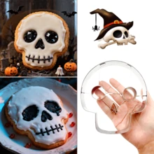 2 Stücke Edelstahl Halloween Ausstechformen - Kürbis & Geister Formen, geeignet für Halloween Fondant Kekse, Gebäck, Party Torten Dekoration - Silber - Übersicht 11