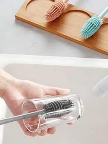 KIT 4 Silicone Bottle Brushes For Washing Cups, Bottles, And Baby Bottle Cleaning Silicone Assorted Colors - Hỗn hợp - Xem 5