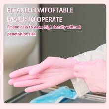 Baby Pink Gloves Disposable Latex-Free Food For Cooking Cleaning Household Pet Care Beauty Spa Pink Nitrile Gloves Powder Free Disposable Latex Free (100/Ct Box) - Hồng - Xem 7