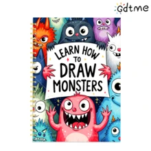 GDTME [كتاب تلوين الكنز] "تعلم كيفية رسم وحوش صغيرة" قيمة كبيرة 28 صفحة! كتاب تلوين A4 ذو لمعان لؤلؤي، صفحات نظيفة لا تنزف، محبوب من البالغين والأطفال، أساسي للتخفيف من التوتر، أفضل هدية لعيد الهالوين والكريسماس والعام الجديد للأطفال والأصدقاء (حلقة ذهبية)