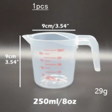 1pc/2pcs/3pcs/Multi-Purpose Measuring Cup, Transparent Plastic Heat-Resistant Stackable Measuring Cup With Angled Handle And Spout, Kitchen Essential Accessory, Transparent 500ml, 250ml, 1000ml, Measuring Cup (Low-Temperature Cleaning) - White - View 10