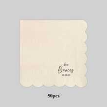 20-500pcs Custom Cocktail Napkins, 9 Designs Of Personalized Monogram Napkins, Disposable Beverage/Dessert Napkins For Wedding Table Decorations, Anniversary And Wedding - Multicolor - View 33