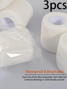 3 Rolls Self-Adhesive Elastic Bandage - Elastic Sports Tape, Available In Multiple Colors And Sizes, Suitable For Wrist, Ankle, Finger And Toe Support, Ideal Fitness Accessory For Sports And Outdoor Activities, Can Be Used With Nude Sports Tape And Medical Gauze For Secure Fixation And Injury Prevention.