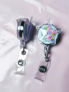 1pc/5pcs Colorful Glitter ID Card Holder Badge, School Supplies, Work ID Holder, Nurse Accessories, School Materials, Case