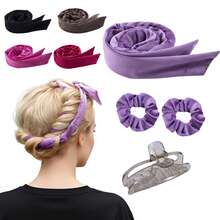 4pcs No-Heat Hair Curler Headband Clip Set, Slouchy Bowknot Long Hair Band Curling Waver Styling Tool For Big Waves, Hair Curlers, Curly Hair Brush, Rollers, Curly Hair Products, Curler, Rollers For Hair Curl, Curly Hair Tools, Hair Rollers, Curly Hair, Heatless Curl, Heatless Curls, Hair Curler, Barber, Hair Tools, Hair Products, Hair Curlers, Rollers