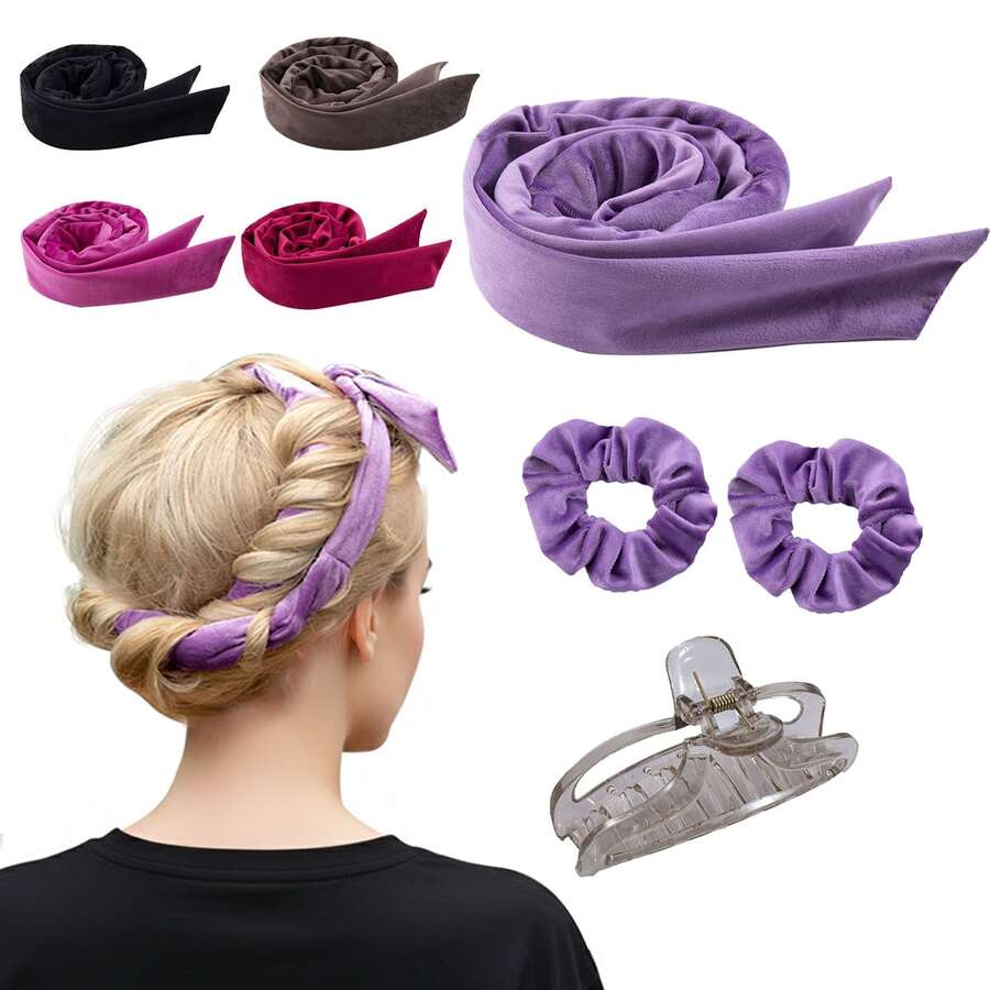 4pcs No-Heat Hair Curler Headband Clip Set, Slouchy Bowknot Long Hair Band Curling Waver Styling Tool For Big Waves, Hair Curlers, Curly Hair Brush, Rollers, Curly Hair Products, Curler, Rollers For Hair Curl, Curly Hair Tools, Hair Rollers, Curly Hair, Heatless Curl, Heatless Curls, Hair Curler, Barber, Hair Tools, Hair Products, Hair Curlers, Rollers