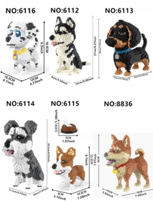 1 mô hình ghép hình 3D hoạt hình hình thú cưng (chó Dachshund/Husky/Schnauzer/Corgi/Dalmatian/Shiba Inu/Poodle/Golden Retriever/Border Collie/Beagle/French Bulldog/Bulldog), trang trí nhà cửa, đồ trang trí bàn làm việc, quà tặng sinh nhật/năm mới. - Nhiều màu - Xem 4