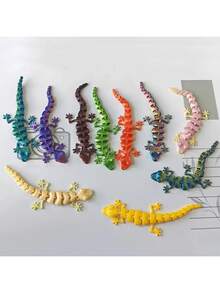 Three-Dimensional Gecko Set 3D Printing Decoration Creative Animal Theme Novel Toys Festival Gifts Simple Novel Decoration - Multicolor - View 8