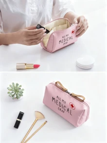 便携式化妆包，北欧风格，多功能隔层设计，便携式药包，小型药丸收纳袋，旅行药品收纳袋，适合日常/户外/旅行，健康必备，多层防水涂层，多功能数码收纳袋