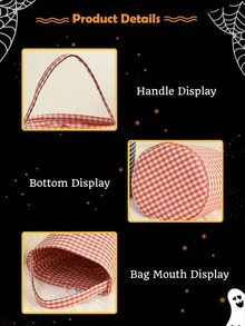 Sacola de Halloween personalizada para doces ou travessuras, cesta de doces de Halloween, saco de doces de Halloween, cesta de guingão de Halloween, nome personalizado para sacola de Halloween, embalagens para presentes de doces ou travessuras, presentes de Halloween, decorações de Halloween, embalagens para o Dia dos Mortos, sacolas de presentes para festas temáticas de Halloween, sacola de doces guingão personalizada para crianças, decoração de Halloween, presente de Halloween, Natal