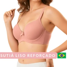 Bra With Padded Cup Women's Bra Reinforced Comfort Support Breast Lift Polyamide National Bra Bra Casual-Comfortable Bra With Wire Wireless Non-Removable Padding - Màu hồng gỉ - Xem 4