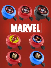 Marvel 1pc Marvel Cartoon Bicycle/Scooter Bell, Simple & Durable Cartoon Superhero /Spider-Man/Iron Man Bicycle Bell, Vibrant Colors & Adorable Design, Loud Warning + Cute IP Design, Suitable For Mountain/City Riding, Couples/Friends Birthday/Holiday Gift