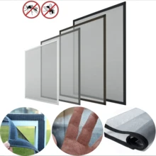1 pieza Pantalla de puerta y ventana a prueba de mosquitos, fácil instalación, extraíble, sin perforación, malla adhesiva, mosquitera de ventana reutilizable, esencial para el hogar