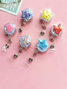 1pc/5pcs Colorful Glitter ID Card Holder Badge, School Supplies, Work ID Holder, Nurse Accessories, School Materials, Case