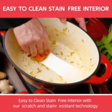 5.5 Quart Oval Enameled Cast Iron Dutch Oven Pot With Lid, Oven  Up To 550° F & Dishwasher , Sturdy Dutch Oven Cookware - 紅色 - 查看 4