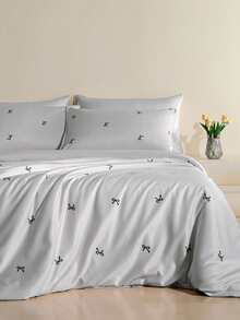 3 件套 100% 涤纶冰丝蓝蝴蝶印花羽绒被套套装，2 个枕套 + 1 个羽绒被套（无床单） - 彩色 - 查看 20