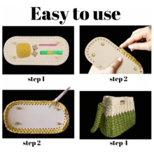 1pc Crochet Bag Bottom, DIY Woven Bag Bottom Accessory, Oval Bag Bottom Pad, Knitting Crochet Bottom, With Holes For Handbag, Wallet, Shoulder Bag