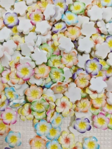 10/30/50 件随机混合光泽蛋壳花树脂 DIY 工艺用品、奶油胶手机壳配件、发夹 - 卡通款 - 查看 13