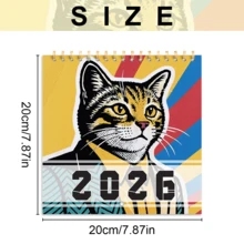 GDTME 2026 Pop Art Theme Calendar, Upgraded Pearlescent Version With Gold Metal Rings, Dated And Marked Holidays, Animal Art Illustrations, Suitable For Office, Living Room, Bedroom, Gift For Friends And Family