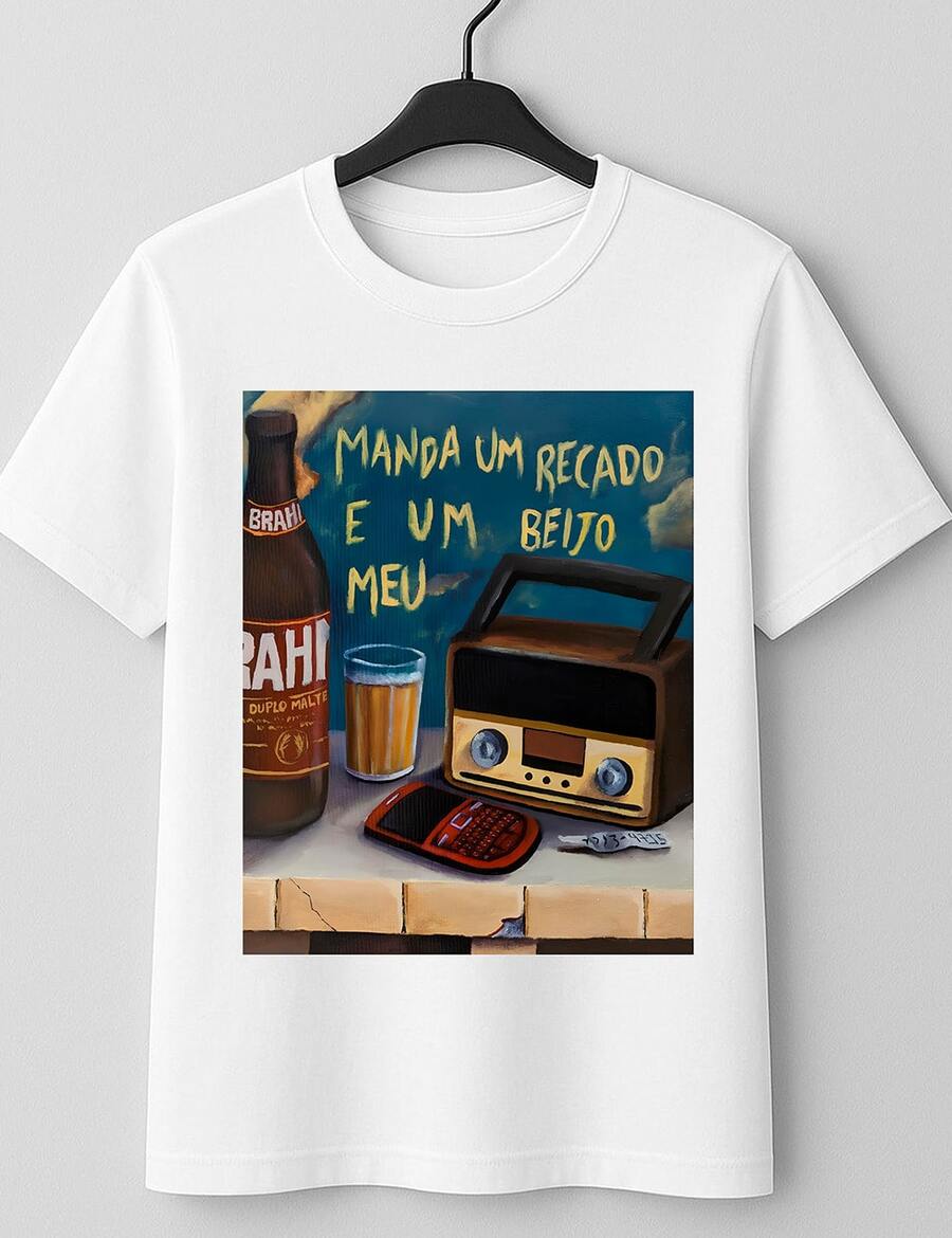 T-Shirt Sends A Message And A Kiss My Bar Sofrência Meme Brazil Take An Exclusive Print Versatile And Modern Design Comfort And Durability And Style 100% Cotton Unisex Plus Size Casual Shirt Men Women Streat Casual Streatwear Immediate Shipping - 白色 - 查看 1