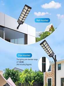 1pcs Commercial Street Solar Large Street Lamp, 504LED Lamp Beads 6-Cell Double-Row High-Brightness 4500mah, Automatic Sensor Switch From Dusk To Dawn, Outdoor Solar Sensor Floodlight With Motion Sensor And Remote Control, Suitable For Home Parking Lot Lights, Commercial Street And Sports Field Solar Street Lamps